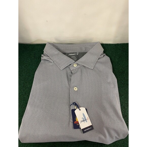 Men's Johnnie-O Prep Formance Jersey Poe Printed Polo/GOLF Shirt Black XXL/2XL - Picture 7 of 11